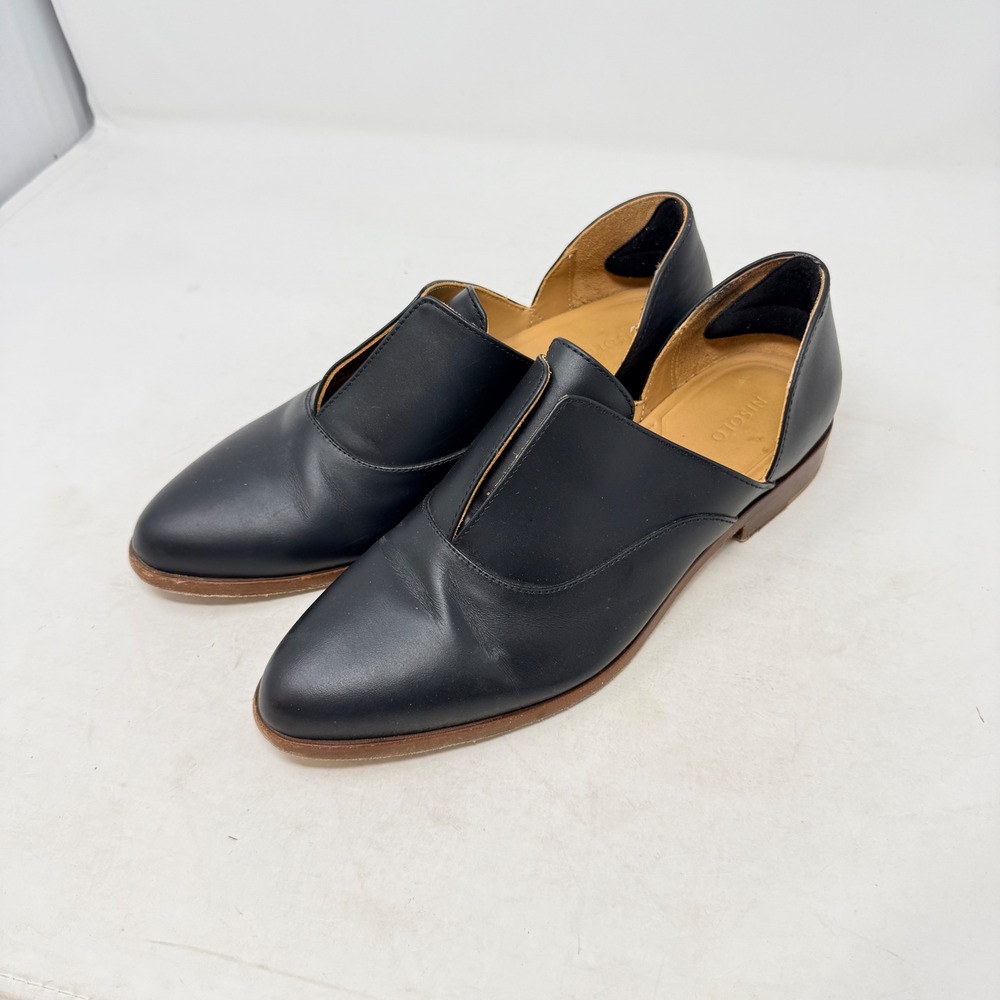 Nisolo Emma d'Orsay Oxford Black 8.5 Minimalist Leather Flats Professional